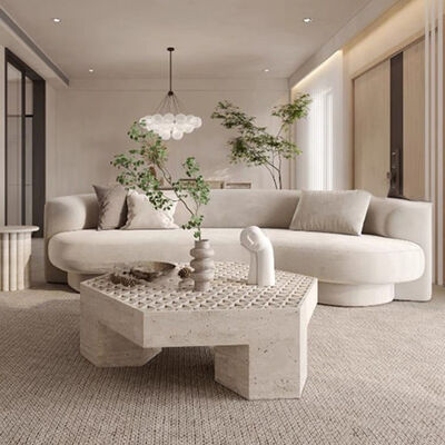 Modern Living Room Sofa Furniture Round Velvet Couches Semi Circle Sectional Sofas Luxury Curevd Sofa Set