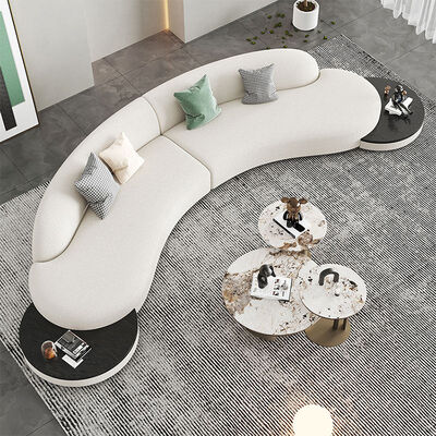 MOYI Living Room Furniture Sofas Fabric Sectional Curved Sofas Set Large Size Modular Floor Boucle Sofas Couch Set