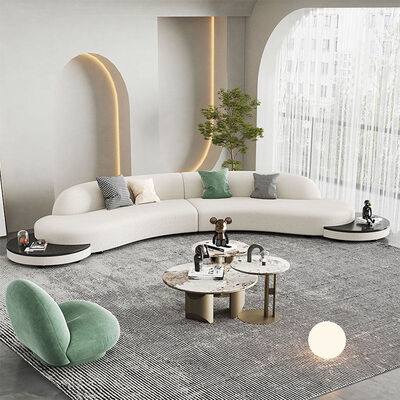 MOYI Living Room Furniture Sofas Fabric Sectional Curved Sofas Set Large Size Modular Floor Boucle Sofas Couch Set