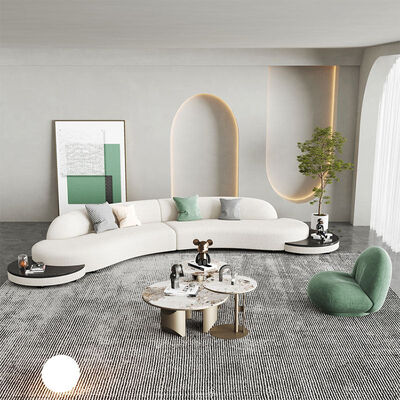 MOYI Living Room Furniture Sofas Fabric Sectional Curved Sofas Set Large Size Modular Floor Boucle Sofas Couch Set