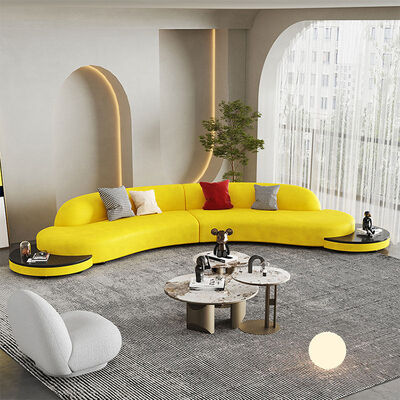MOYI Living Room Furniture Sofas Fabric Sectional Curved Sofas Set Large Size Modular Floor Boucle Sofas Couch Set