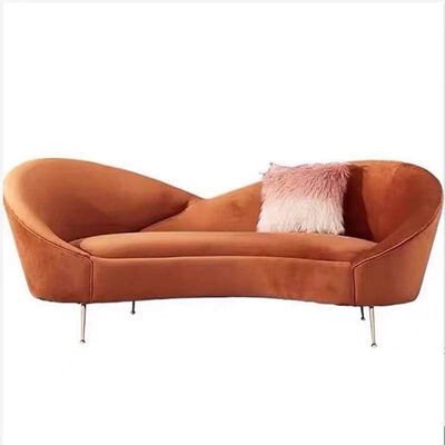 Hot Sale Beauty Salon Clothing Store Living Room Sofa Set Modern Luxury Curved Sofa With Gold Leg