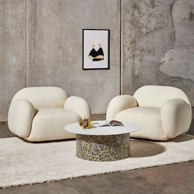 Modern Home Couch Furniture Living Room Modulares White Teddy Boucle Fabric Sectional Wolke Sofa Comfortable Upholstered 3 Seat