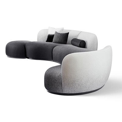 Gradient Fabric Arc-shaped Sofa, Living Room Hotel Designer Furniture, Modern and Simple Combination Modular Sofa,Source Factory