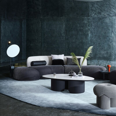 Gradient Fabric Arc-shaped Sofa, Living Room Hotel Designer Furniture, Modern and Simple Combination Modular Sofa,Source Factory