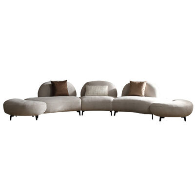Factory-Sourced Minimalist Reef Modular Sofa Simple Creative Designer Furniture for Apartment Villa Leisure Fabric Curved Sofa
