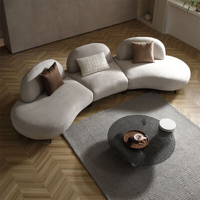 Factory-Sourced Minimalist Reef Modular Sofa Simple Creative Designer Furniture for Apartment Villa Leisure Fabric Curved Sofa