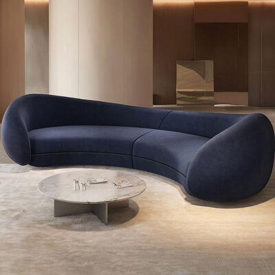 Minimalist White Fabric Half Moon Shape Sectional Sofa Modern Round Couch Hotel Lobby Circular Sofa Special Shaped Cashmere Sofa