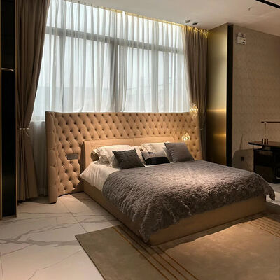 Customize Italian Luxury Bedroom Furniture Set Premium Villa Latest Design Double Bed Upholstered Bed King Size Bedroom Sets