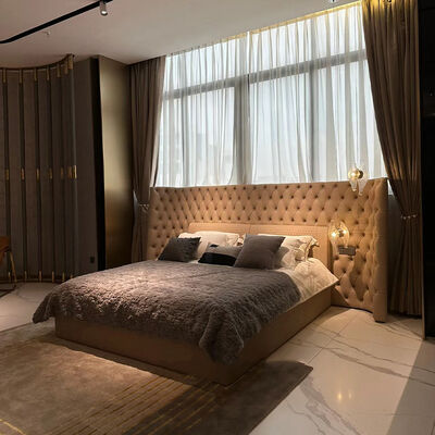 Customize Italian Luxury Bedroom Furniture Set Premium Villa Latest Design Double Bed Upholstered Bed King Size Bedroom Sets