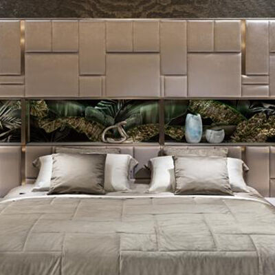 King Size Bed Frame Lux Leather Modern Double Bedroom King Size Bed Set Luxury