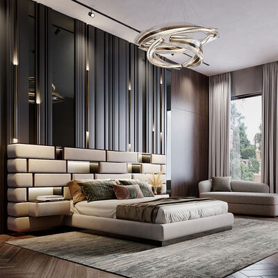 2023 Italian Leather Queen and King Size Luxury Upholstered Bed Soft Modern Frame for Bedroom