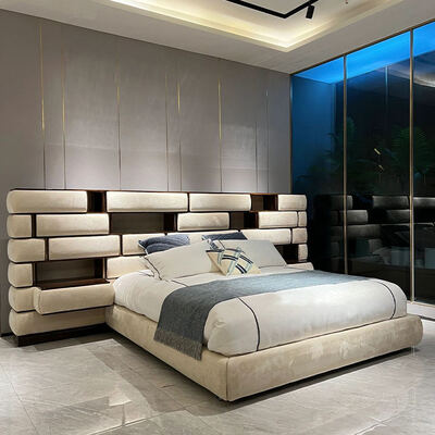 2023 Italian Leather Queen and King Size Luxury Upholstered Bed Soft Modern Frame for Bedroom