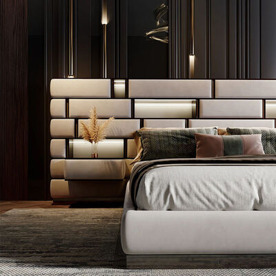 2023 Italian Leather Queen and King Size Luxury Upholstered Bed Soft Modern Frame for Bedroom