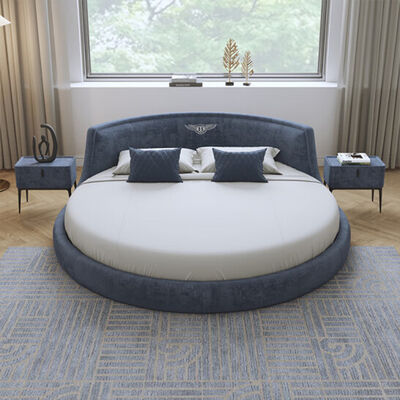 Latest Circle King Size Leather Cheap Round Shape Bed With Mattress