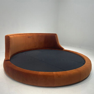 Latest Circle King Size Leather Cheap Round Shape Bed With Mattress