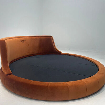 Latest Circle King Size Leather Cheap Round Shape Bed With Mattress