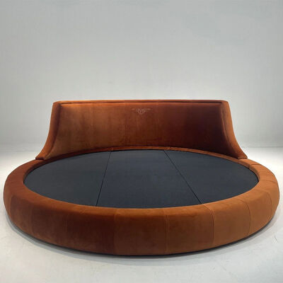 Latest Circle King Size Leather Cheap Round Shape Bed With Mattress