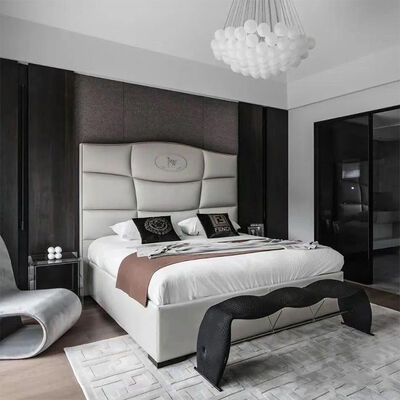 Italian Bed Room Furniture Tall Headboard Bedroom Set Furniture Bed Sets Luxury Bedroom king Size Bed