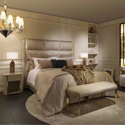 Adult Velvet Fabric King Size Double Bed Set Bedroom Furniture Luxury Modern Double Bed
