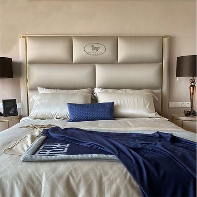 Adult Velvet Fabric King Size Double Bed Set Bedroom Furniture Luxury Modern Double Bed