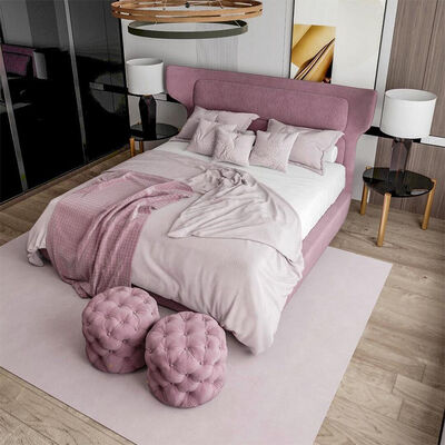 Hot Sale Italian Modern Style Fabric Comfortable Furniture Bedroom King Size Double Bed