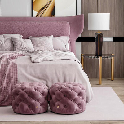 Hot Sale Italian Modern Style Fabric Comfortable Furniture Bedroom King Size Double Bed