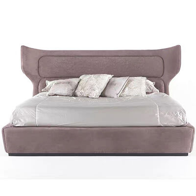 Hot Sale Italian Modern Style Fabric Comfortable Furniture Bedroom King Size Double Bed