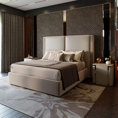Manufacturer Customization High Quality Italian Design Luxury Bedroom Furniture Hotel Villa Bedroom Bed