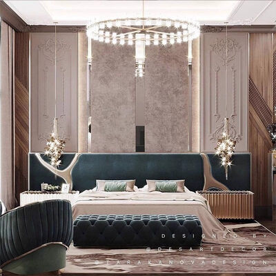 Villa Bedroom Furniture Set king Full Size Bed Frame White Luxury Upholstered Headboard Adult Full Size Bed