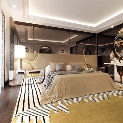 Villa Bedroom Furniture Set king Full Size Bed Frame White Luxury Upholstered Headboard Adult Full Size Bed