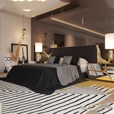 Villa Bedroom Furniture Set king Full Size Bed Frame White Luxury Upholstered Headboard Adult Full Size Bed