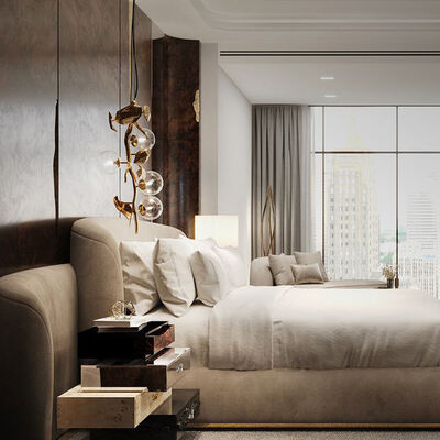 High Quality Luxury Queen king Size Unique Curved Bed Frame Italian Design Unique Creative Bed