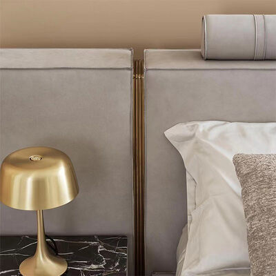 Factory Custom Luxury Modern Full Grey Bed Room Wooden Frame Furnitures Bedroom Set