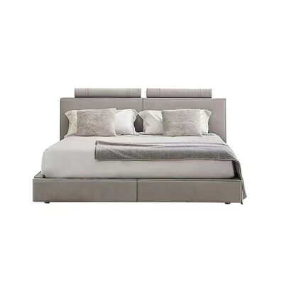 Factory Custom Luxury Modern Full Grey Bed Room Wooden Frame Furnitures Bedroom Set