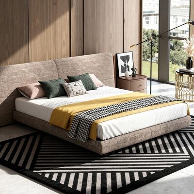 Gainsville Furniture High End Furniture Manufacturer Italian Modern Luxury Bedroom Bett Set Velvet Fabric Super King Bed