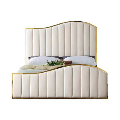 Sleeping Modern Design Queen King Size Velvet Upholstered Platform Bed