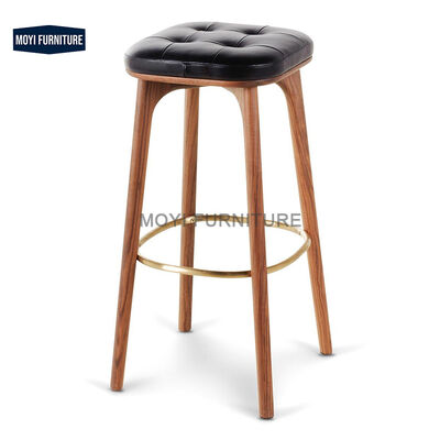 MOYI Bar Chair Solid Wood Luxury American Retro Leisure bar Chair Nordic Hotel Modern Metal High Stool Front Desk Chair