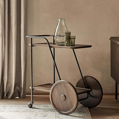 MOYI Luxury Beverage Decoration Dining Car, Solid Wood Metal  Table, Mobile Storage , bar Cart, Wine Rack
