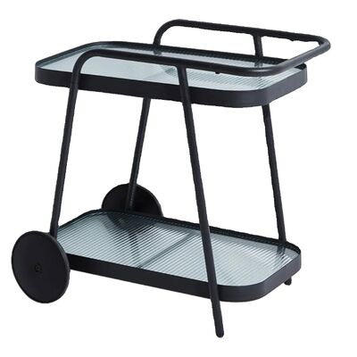MOYI Customized Iron Trolley Quality Wooden Cart with Wheels for Hotels and Bars