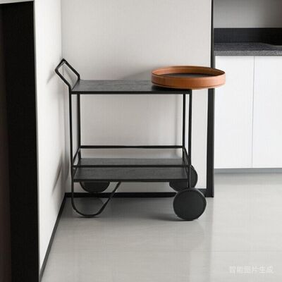 MOYI Customized Iron Trolley Quality Wooden Cart with Wheels for Hotels