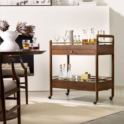 MOYI Design Customize Shape Wooden Slave Food Serving Cart Iron Metal Frame Black Finished Potable Food Serving Trolley