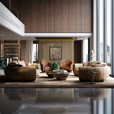 Modern Creative Conch Sofa Leather High-End Luxury Curved Design Extendable for Villa Living Room or Apartment