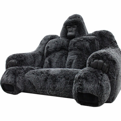 Plush Gorilla Sofa Steel Frame Genuine Leather Convertible Chesterfield Modern Design Creative Art Chair Comfortable