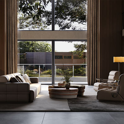 Italian Pea Leather Sofa Living Room Modern and Noble Straight Row Light Luxury Top Layer Cowhide Sofa