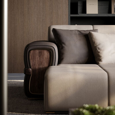 Italian Pea Leather Sofa Living Room Modern and Noble Straight Row Light Luxury Top Layer Cowhide Sofa