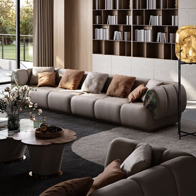 Modern Creative Conch Sofa Leather High-End Luxury Curved Leather for Villa Living Room