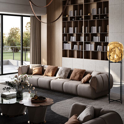 Modern Creative Conch Sofa Leather High-End Luxury Curved Leather for Villa Living Room