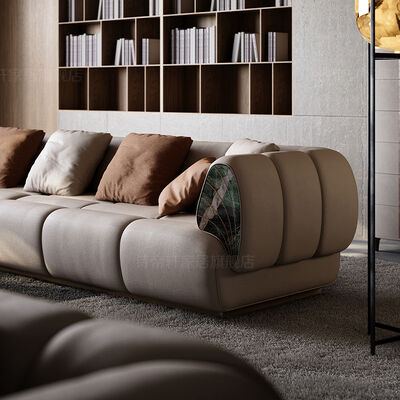 Modern Creative Conch Sofa Leather High-End Luxury Curved Leather for Villa Living Room