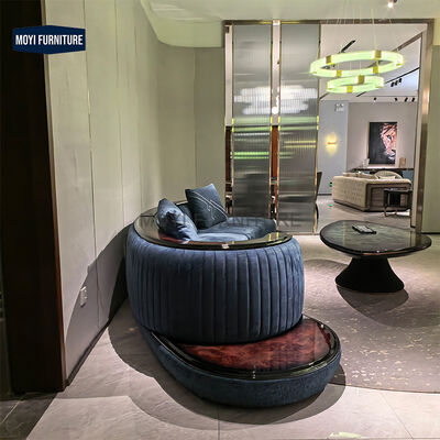 Latest Brand High Quality Customized Semi-curved Sofa Curved Circular Sofa with Marble Side Table Big Curved Couch Sofa